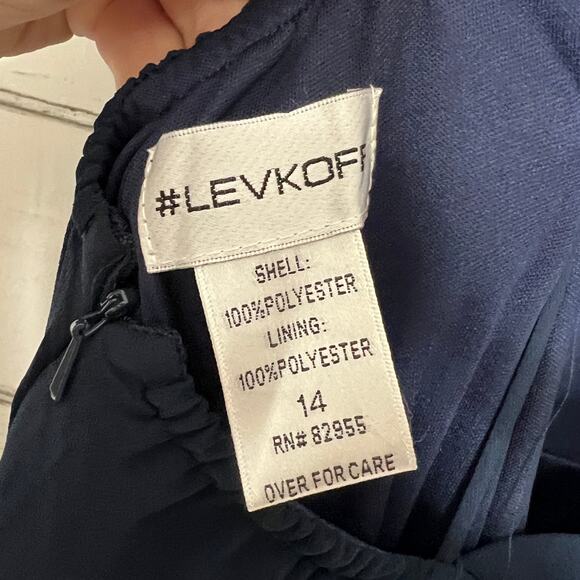 Bill Levkoff Harmoni Chiffon Navy Blue Bridesmaid Formal Dress Size 14 - Picture 4 of 9